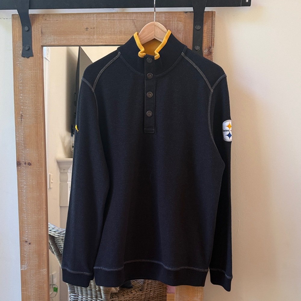 Tommy Bahama Pittsburgh Steelers 1/4 Button Pullover Size M